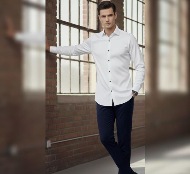 Contrast-Button Essential Poplin WHITE JAPANESE