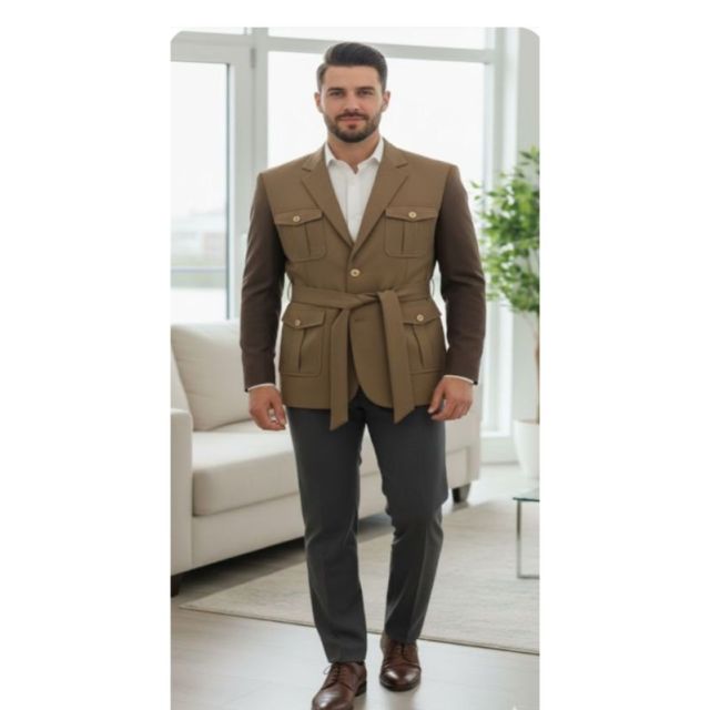 Men’s Premium Brown Safari Edition Blazer.
