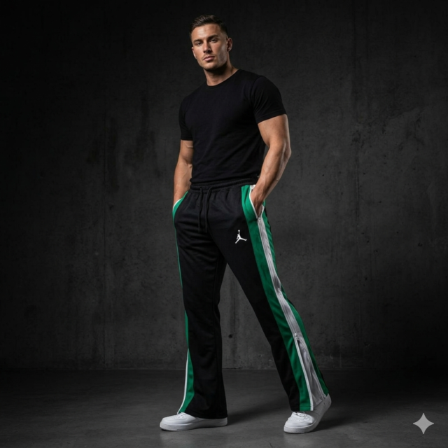 zipper-track pants