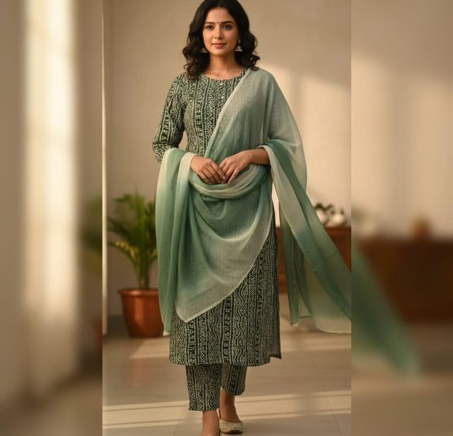 Forest Ripple Printed Suit