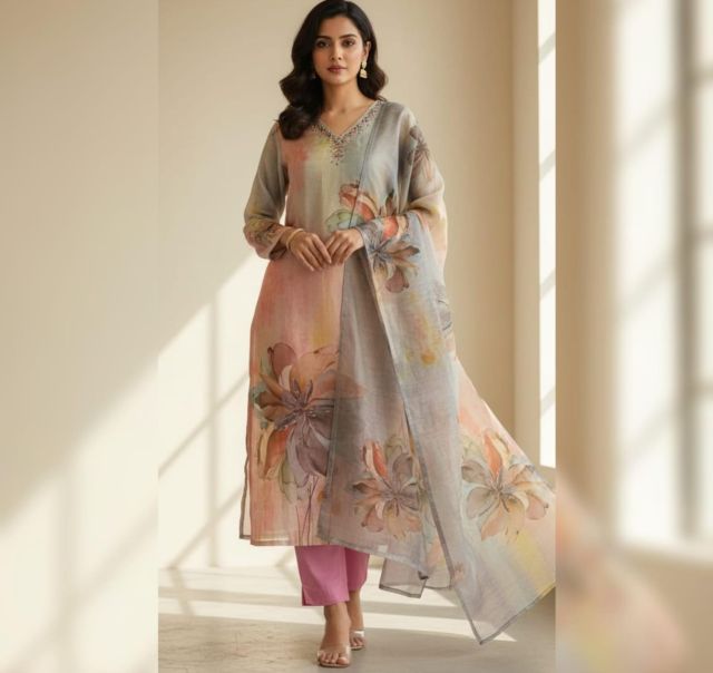 Pastel Meadow Floral Suit