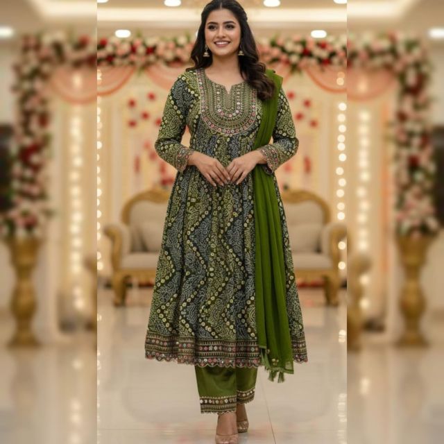 Bandhani Anarkali Set