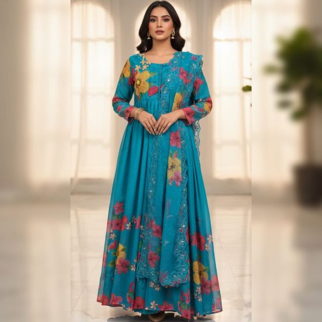 Floral Anarkali Set
