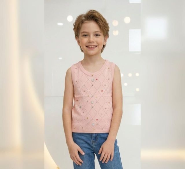  Sparkle Diamond Knit Vest