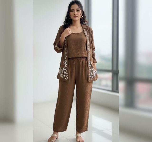 Floral-Accented Co-ord Set