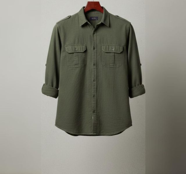 military-inspired utility shirt