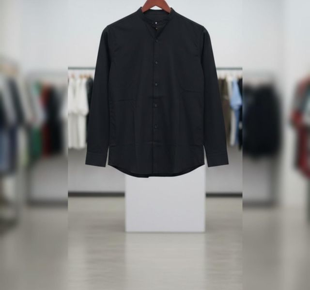 Mandarin collar shirt