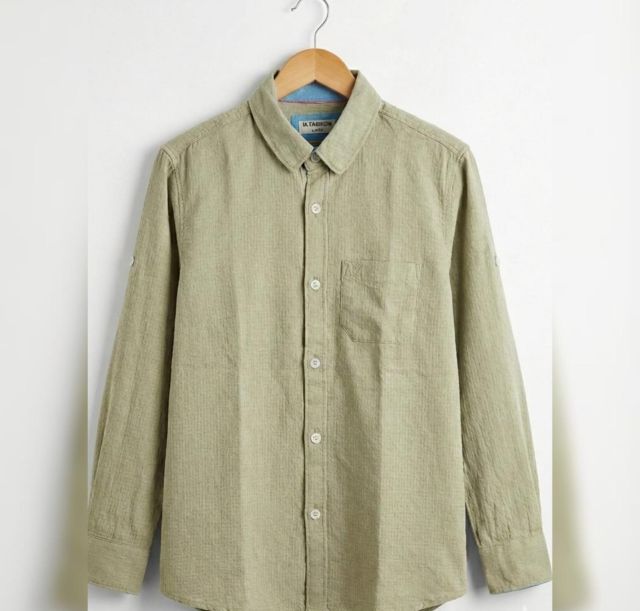 PLAIN SHIRT COTTON GREEN
