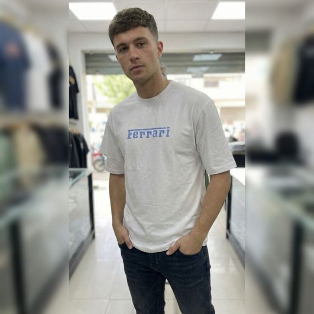A FERRARI WHITE TSHIRT